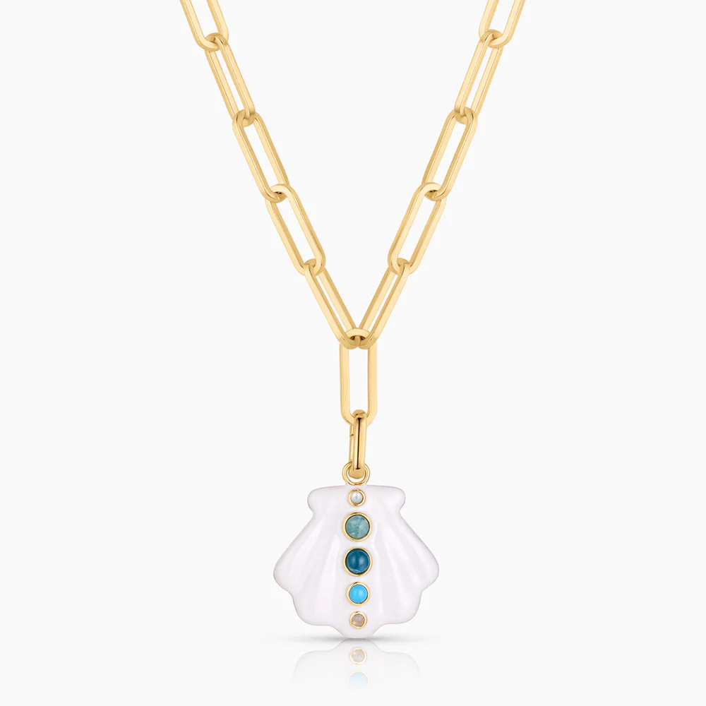 Maris White Enamel Shell Clip - Image 6