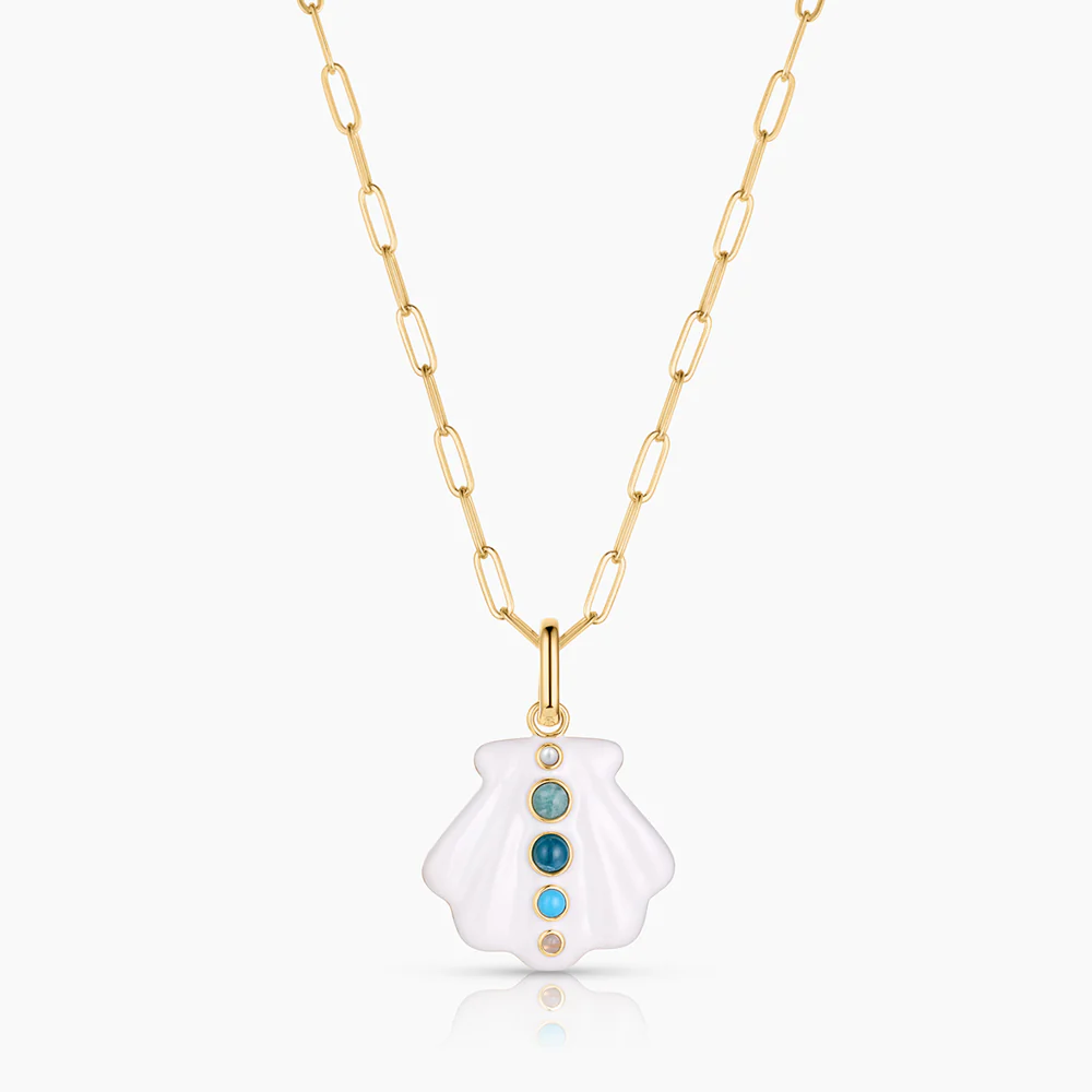 Maris White Enamel Shell Clip - Image 7