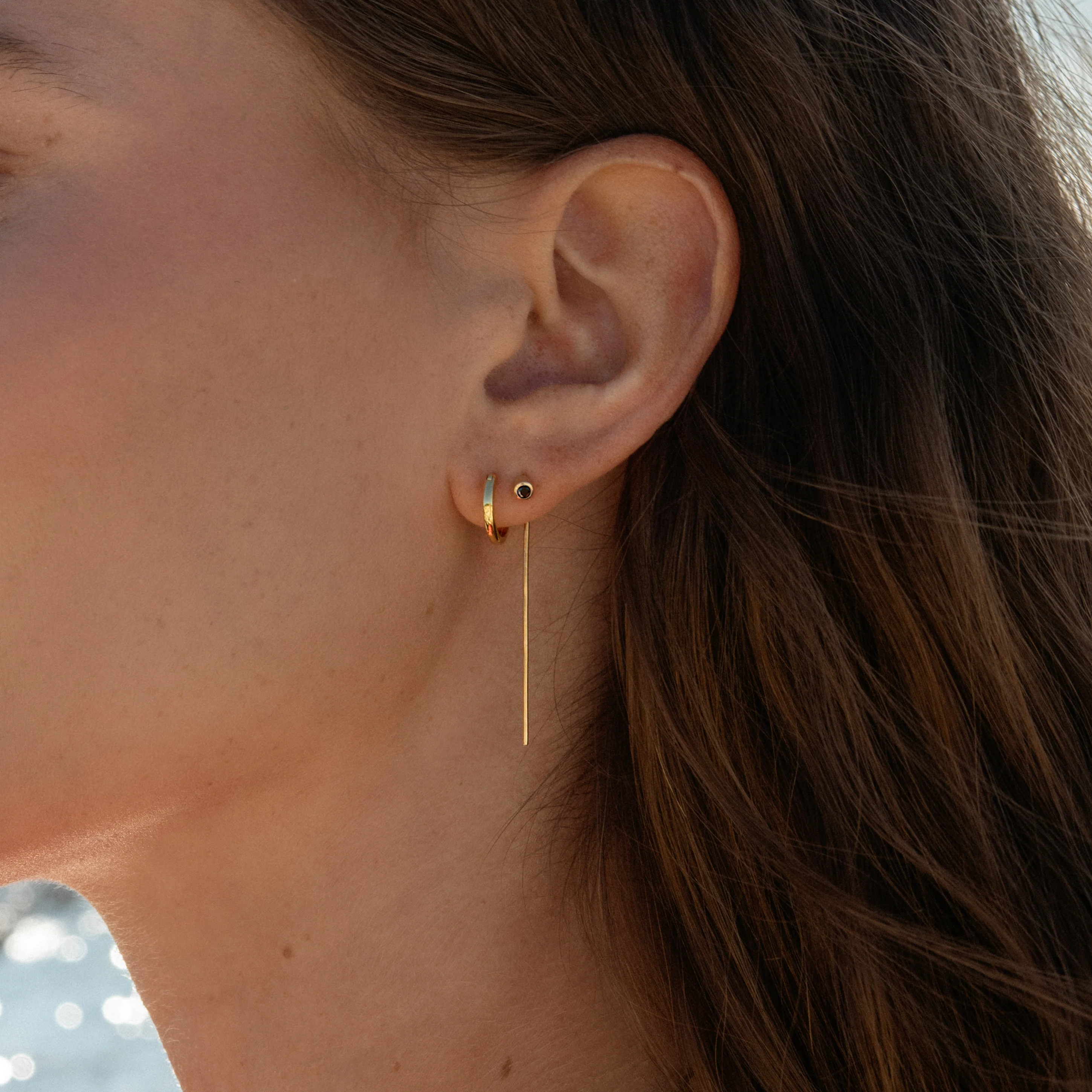 Marlo Black Threader Earrings - Image 2