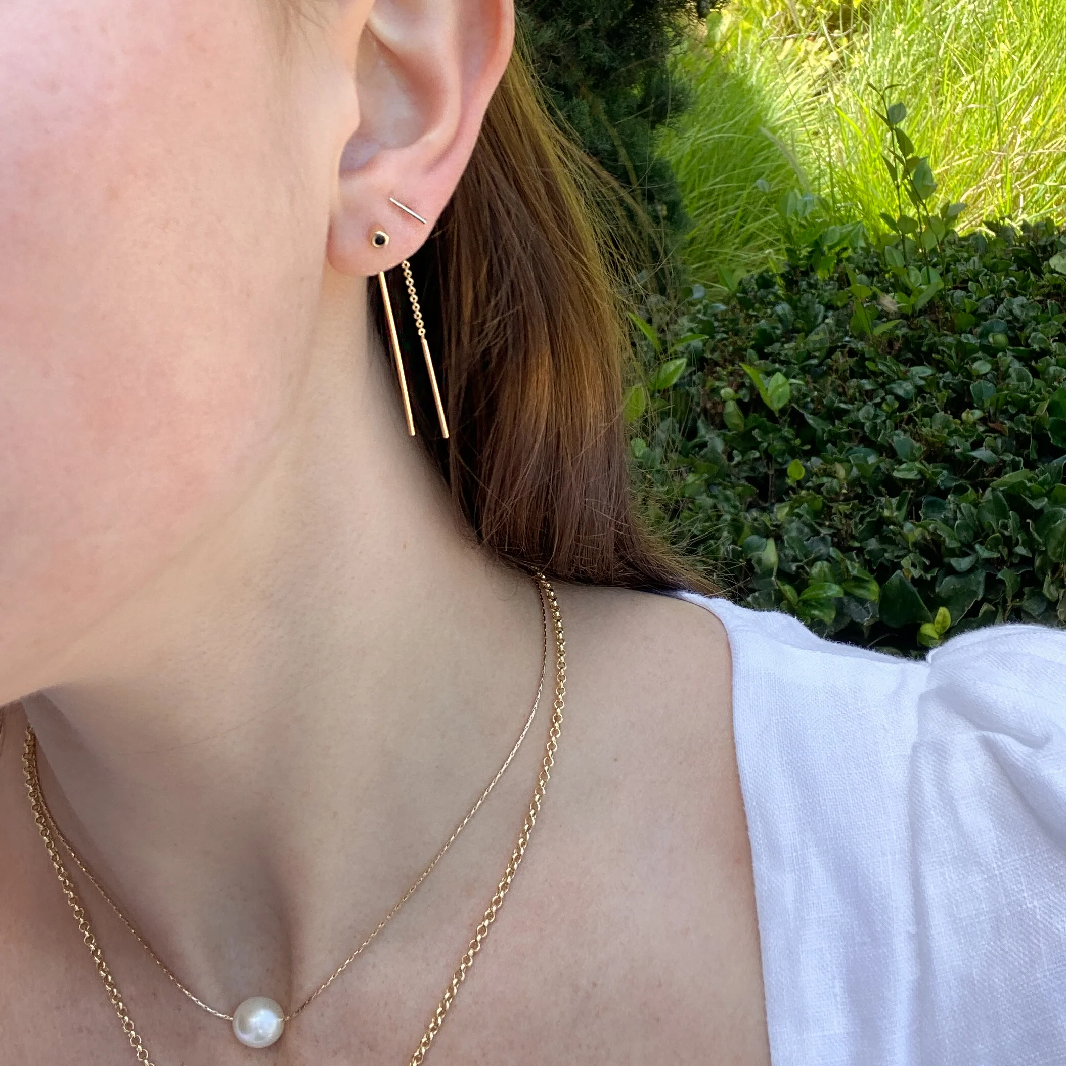 Marlo Black Threader Earrings - Image 3