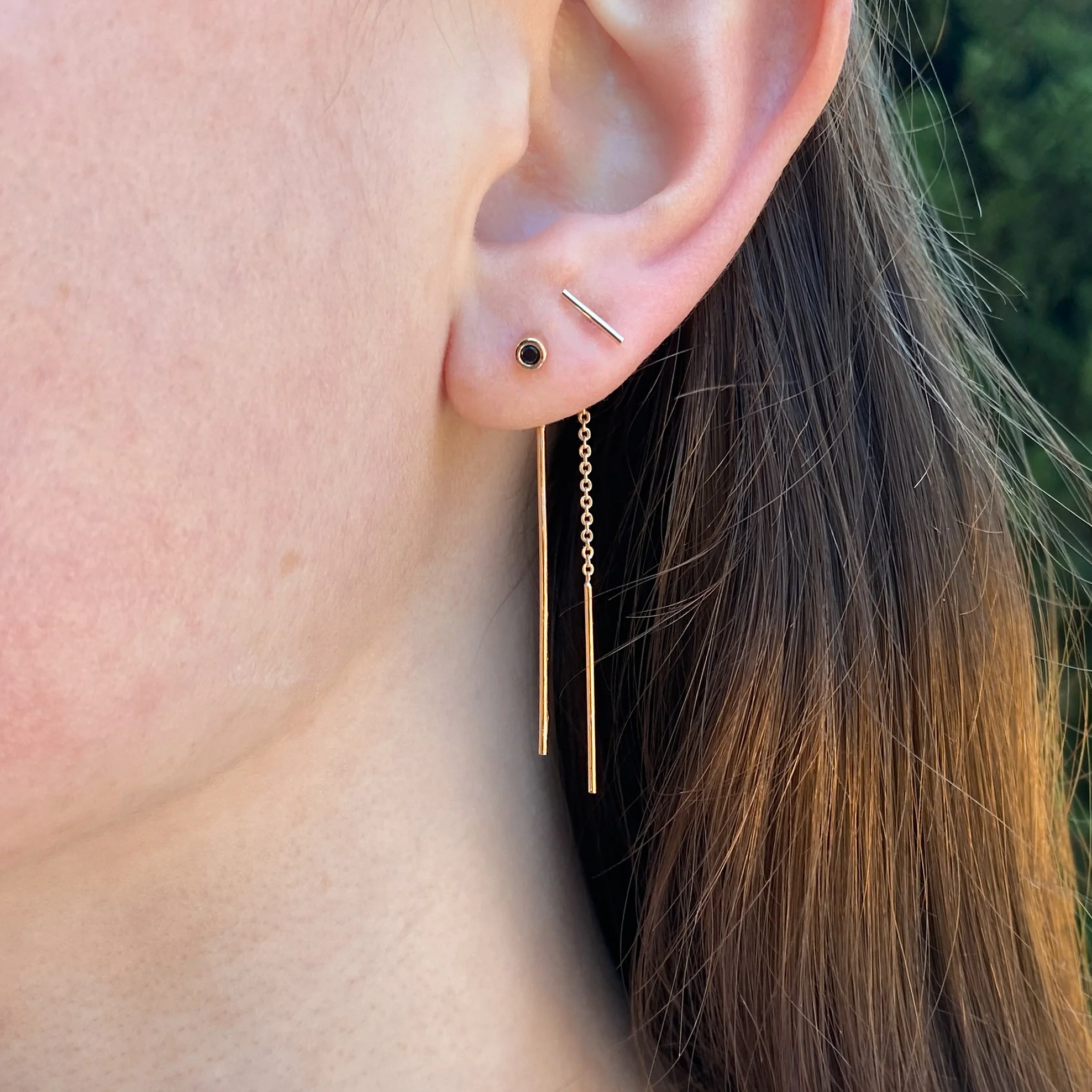 Marlo Black Threader Earrings - Image 4