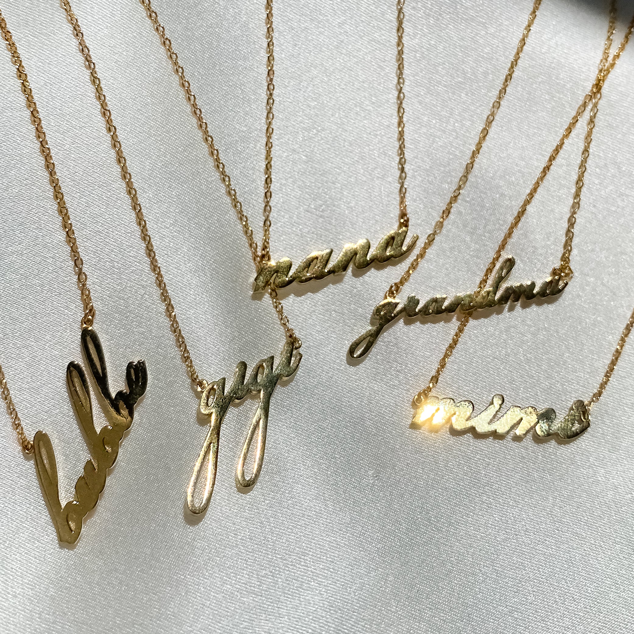 Mimi Silver Script Necklace - Image 3