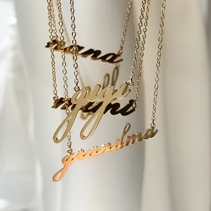 Nana Silver Script Necklace - Image 3