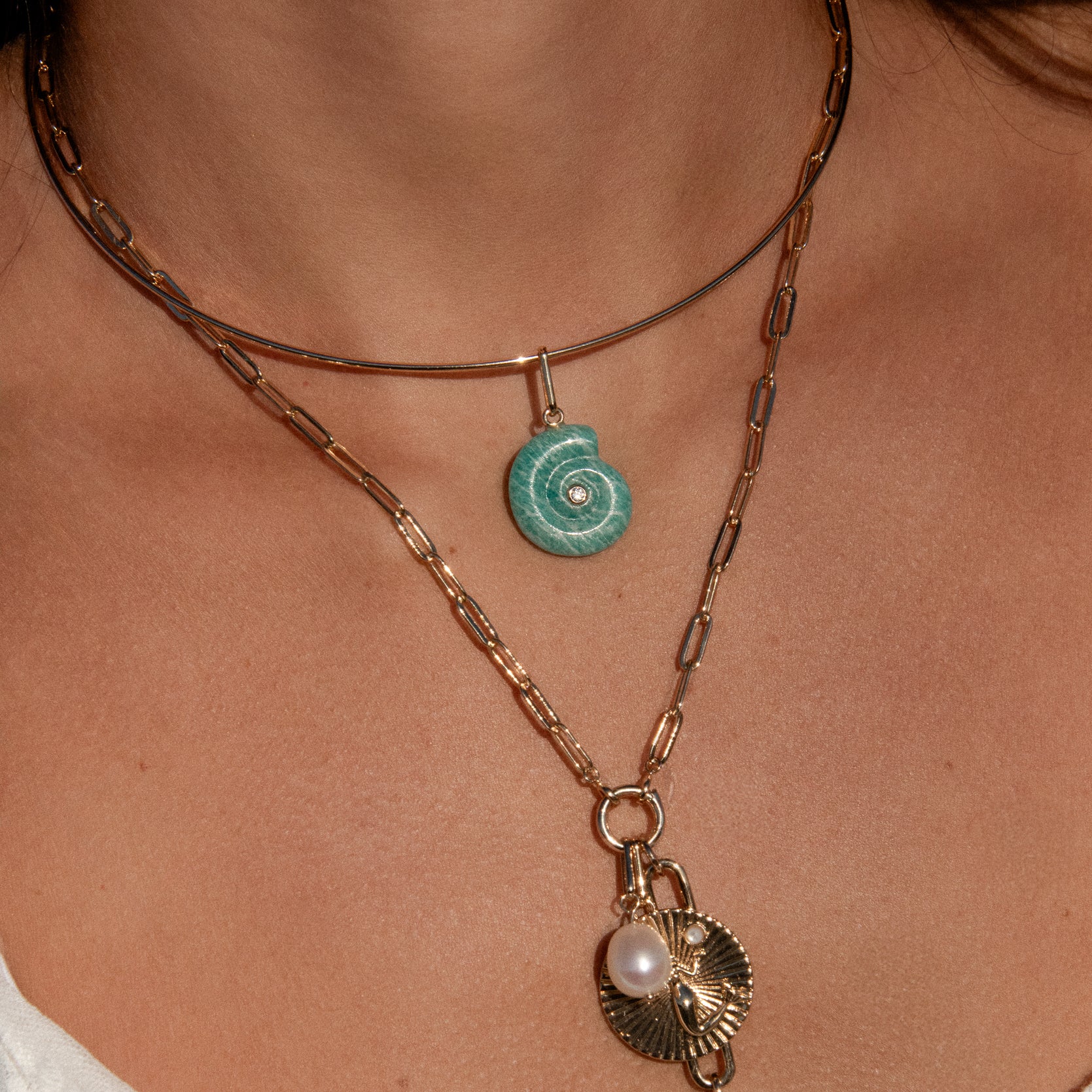 Nautilus Amazonite Spiral Shell - Image 2