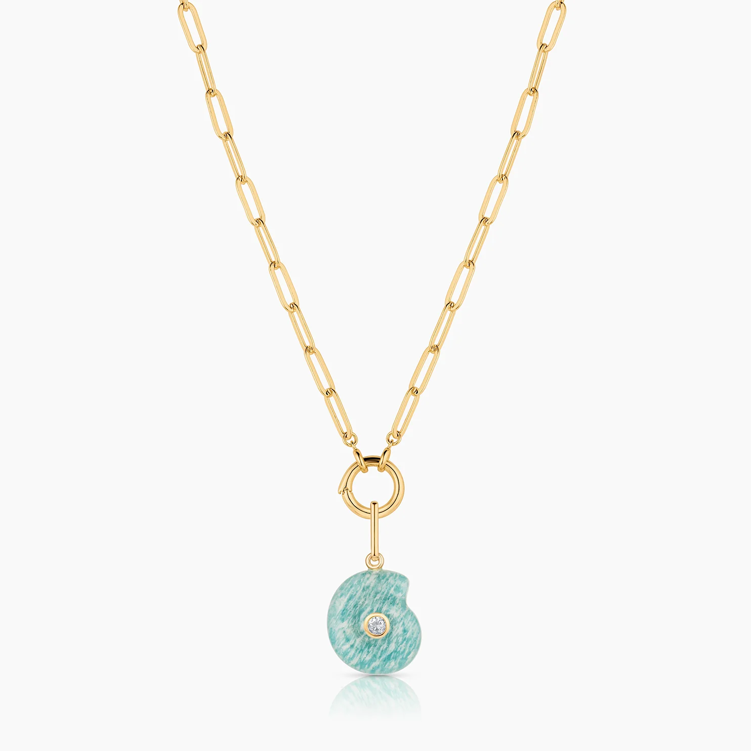 Nautilus Amazonite Spiral Shell - Image 4