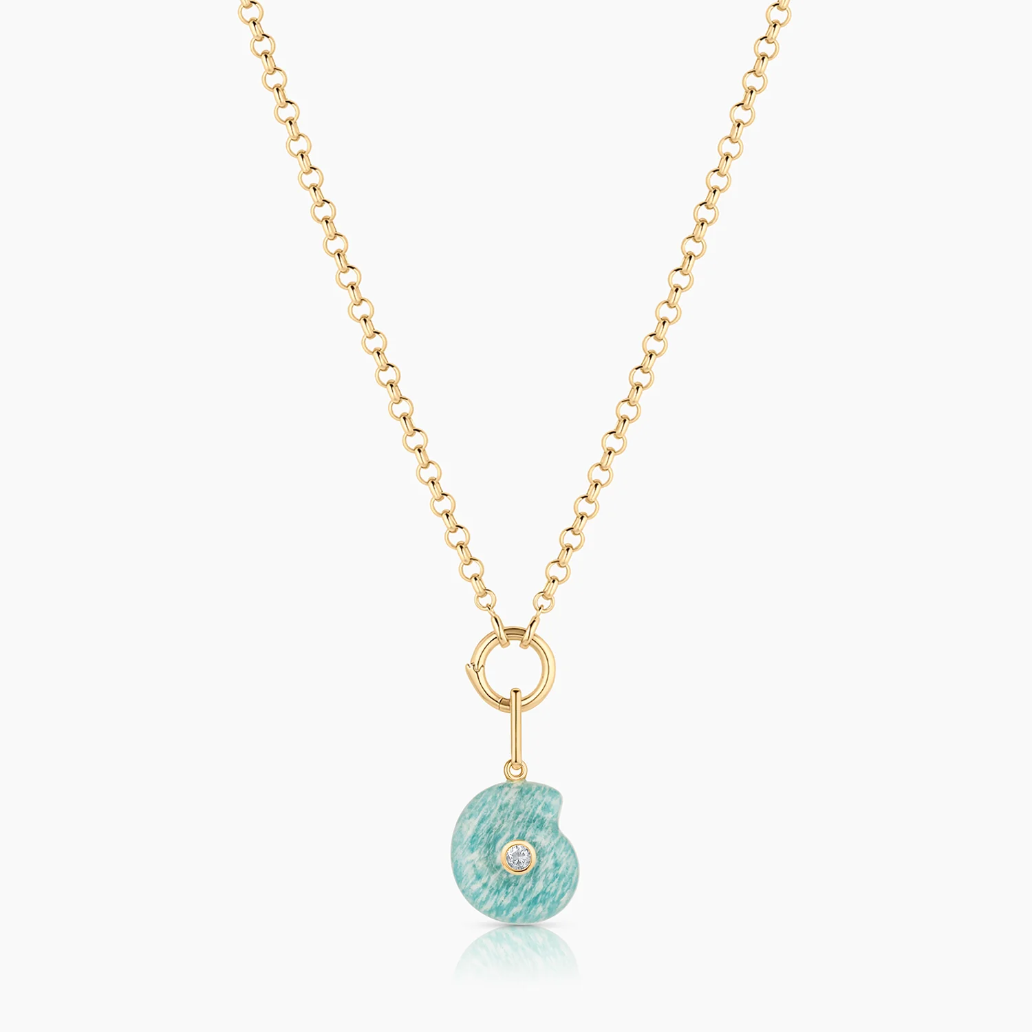 Nautilus Amazonite Spiral Shell - Image 9