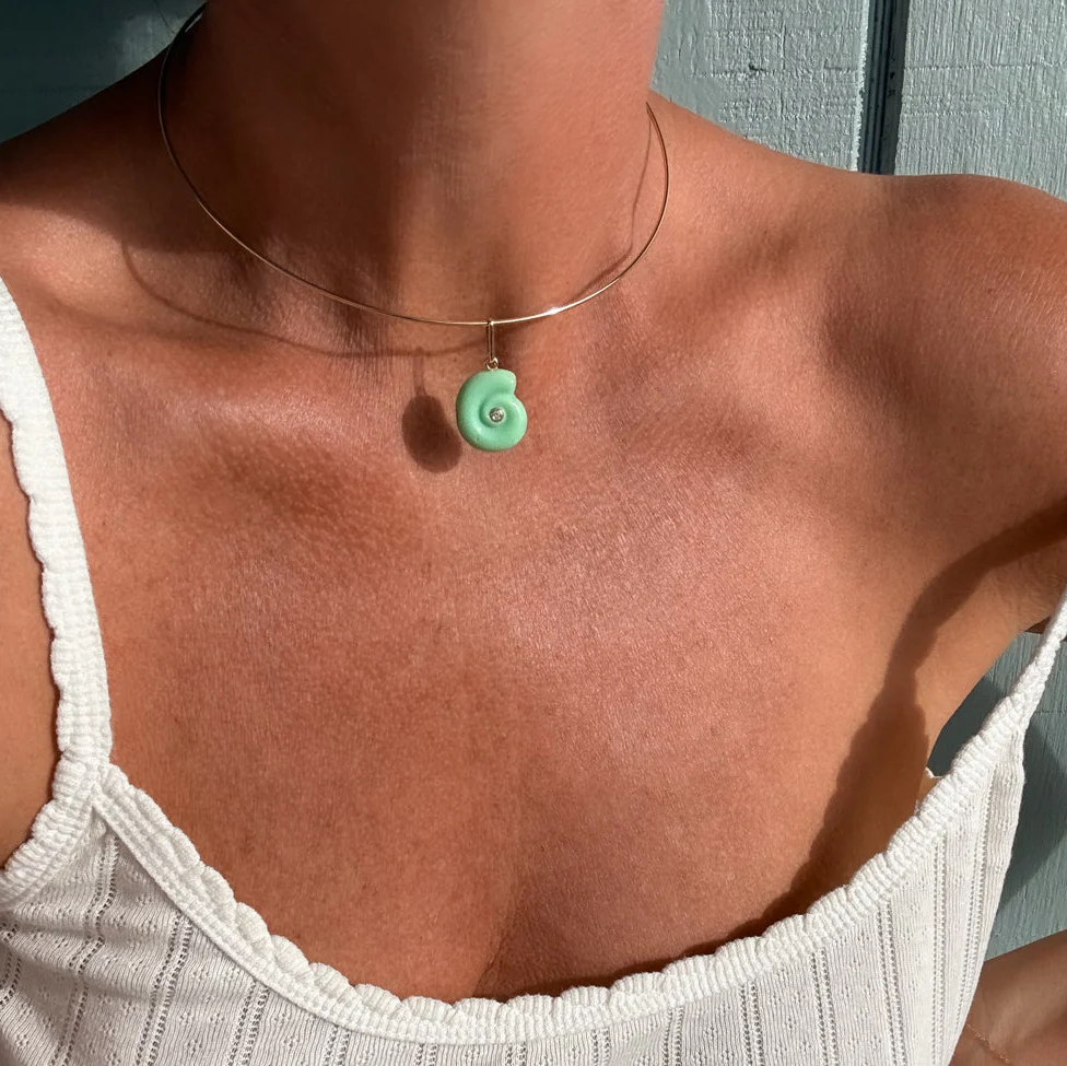 Nautilus Chrysoprase Spiral Shell - Image 2