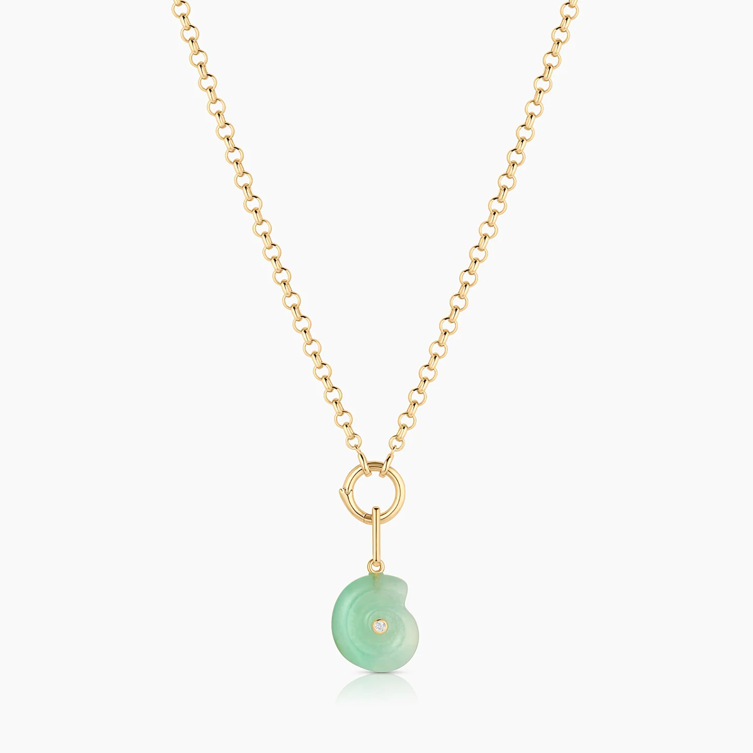 Nautilus Chrysoprase Spiral Shell - Image 8