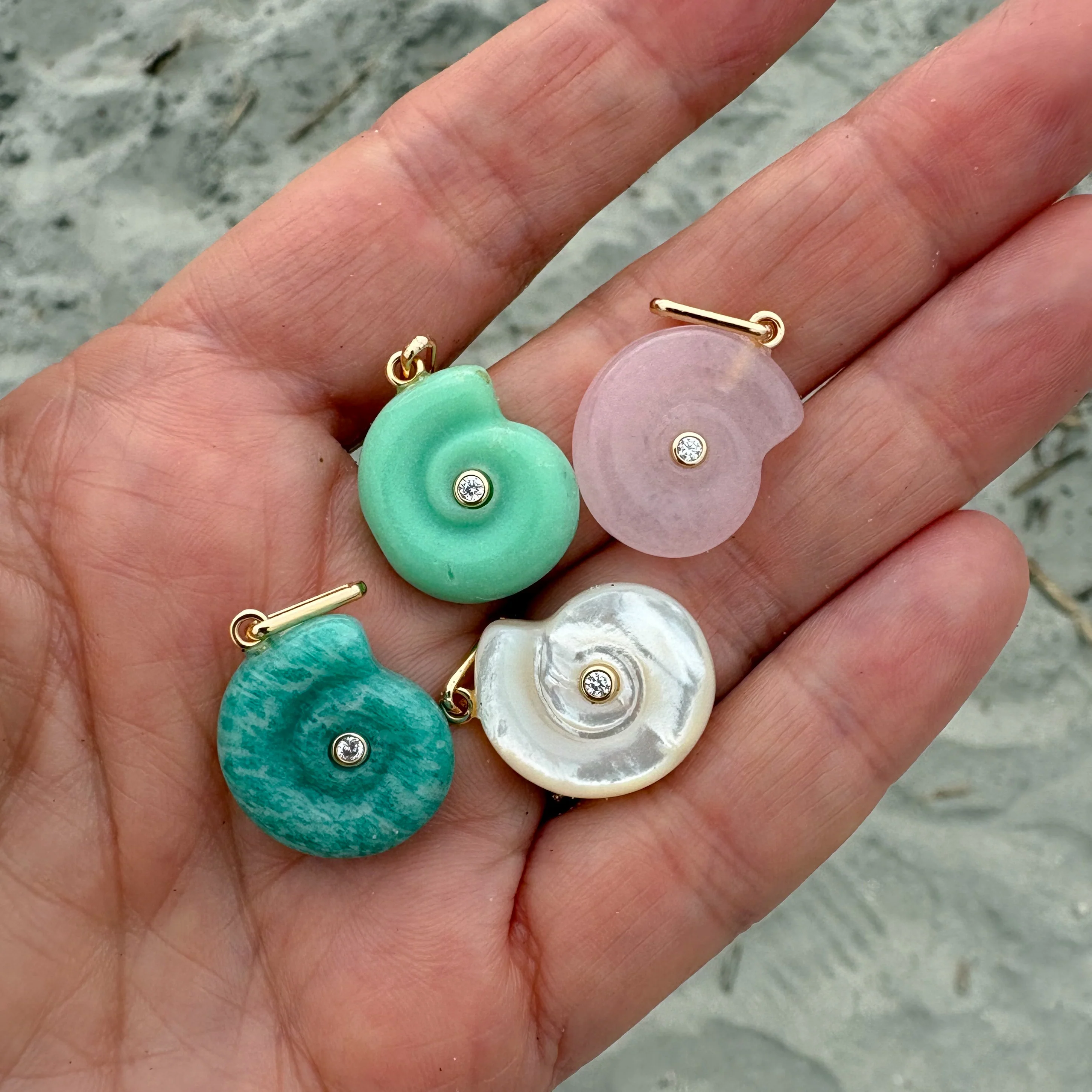 Nautilus Amazonite Spiral Shell - Image 5