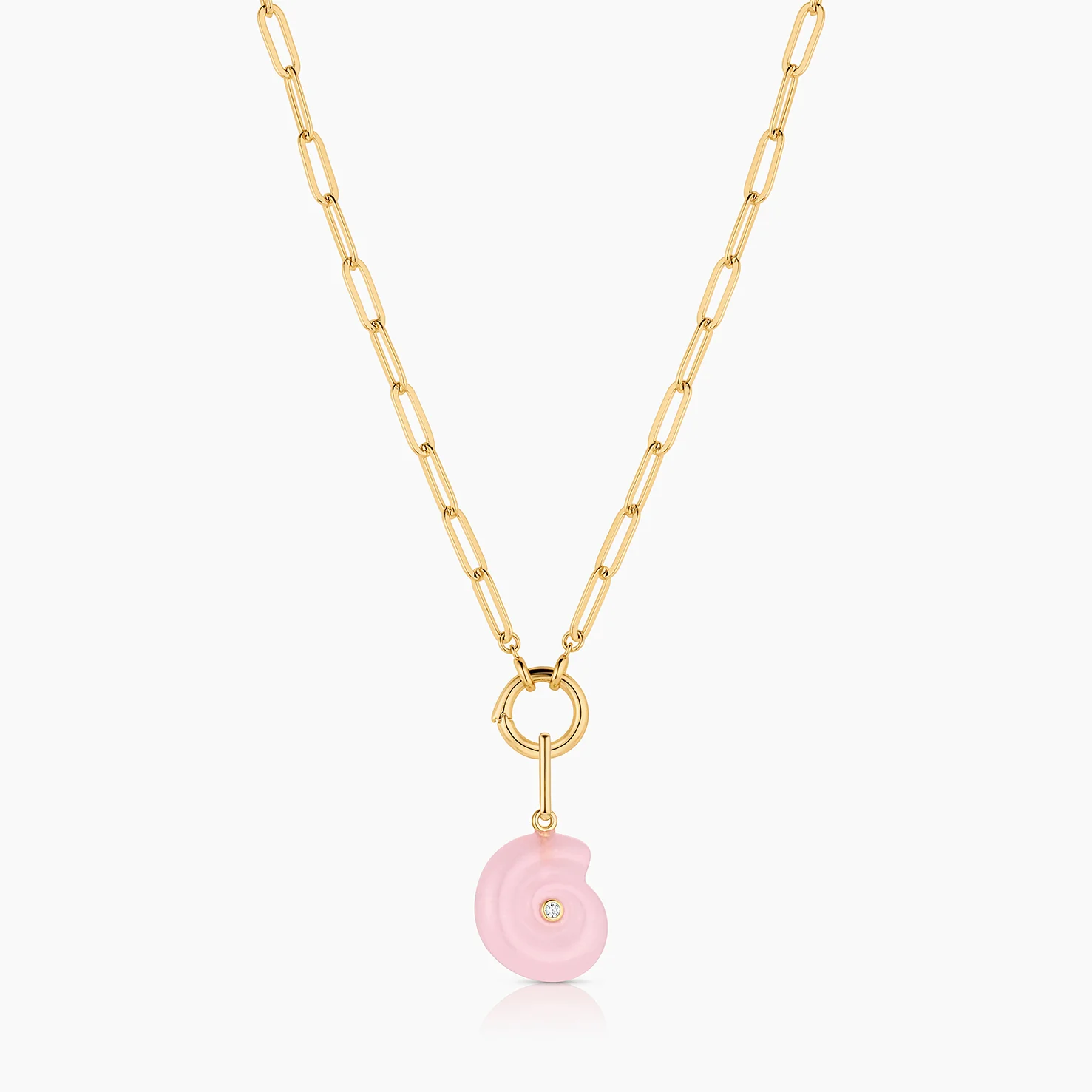 Nautilus Pink Jade Spiral Shell - Image 6