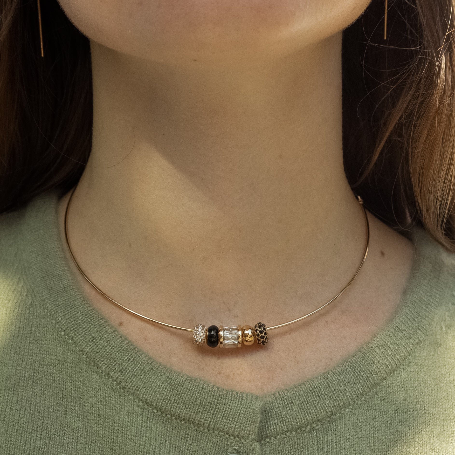 Noir Bead Choker Necklace - Image 3