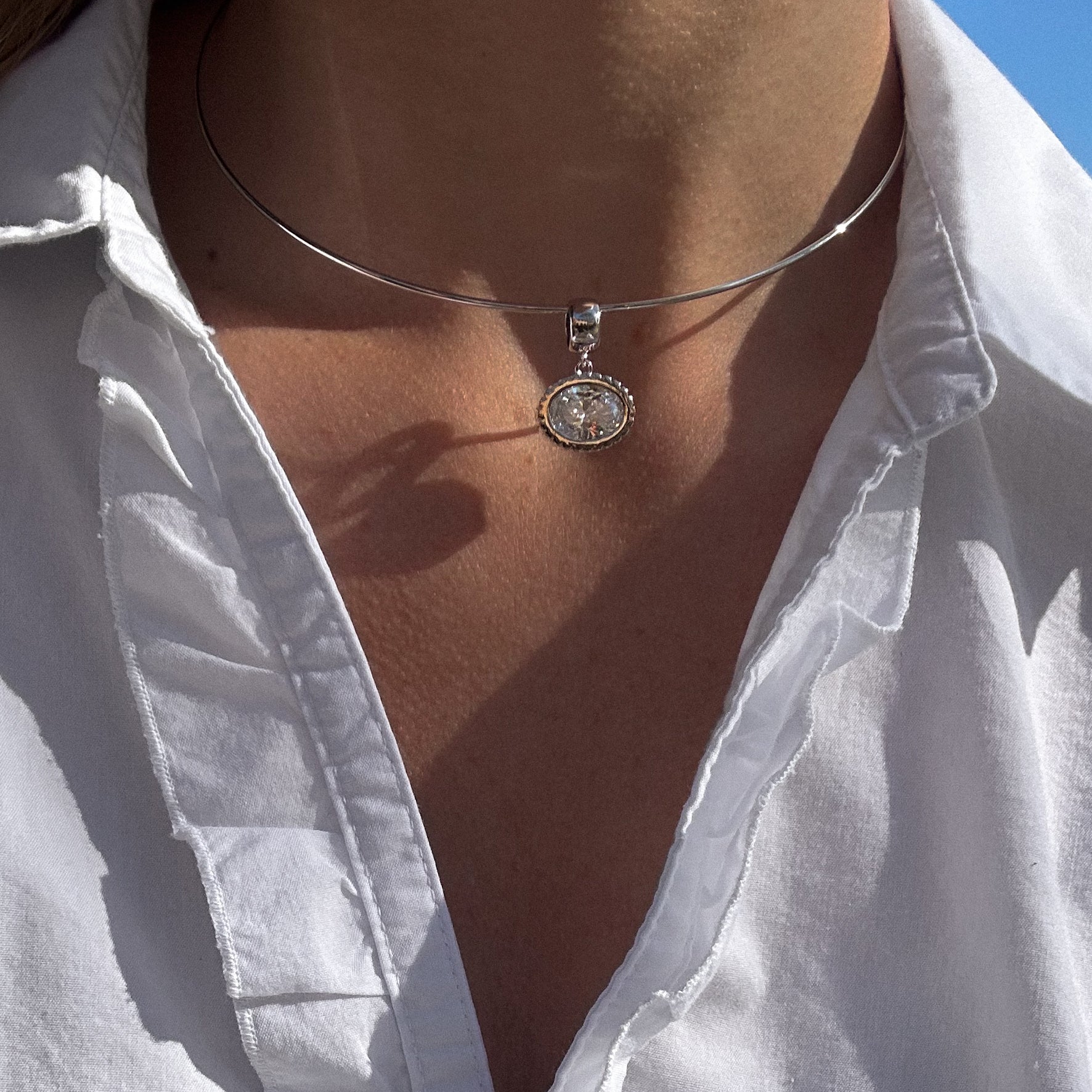 Nova Oval Cubic Zirconia Bail - Image 15