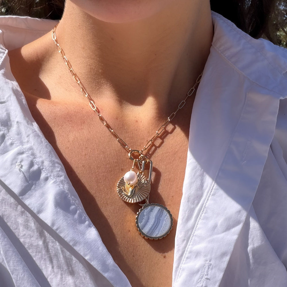 Paradiso Mermaid Blue Lace Necklace - Image 5