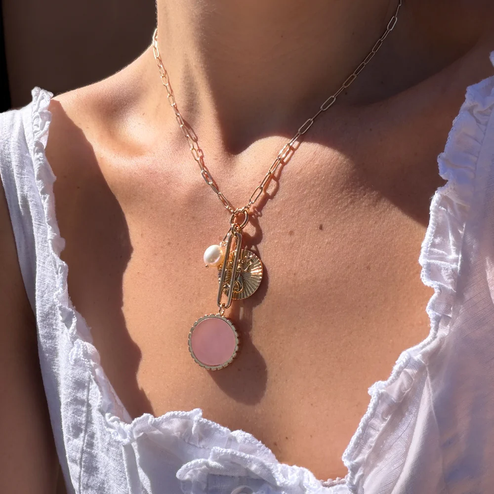 Paradiso Mermaid Pink Jade Necklace - Image 2