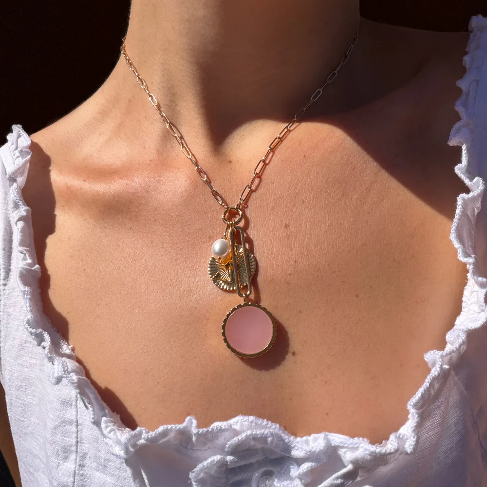 Paradiso Mermaid Pink Jade Necklace - Image 5