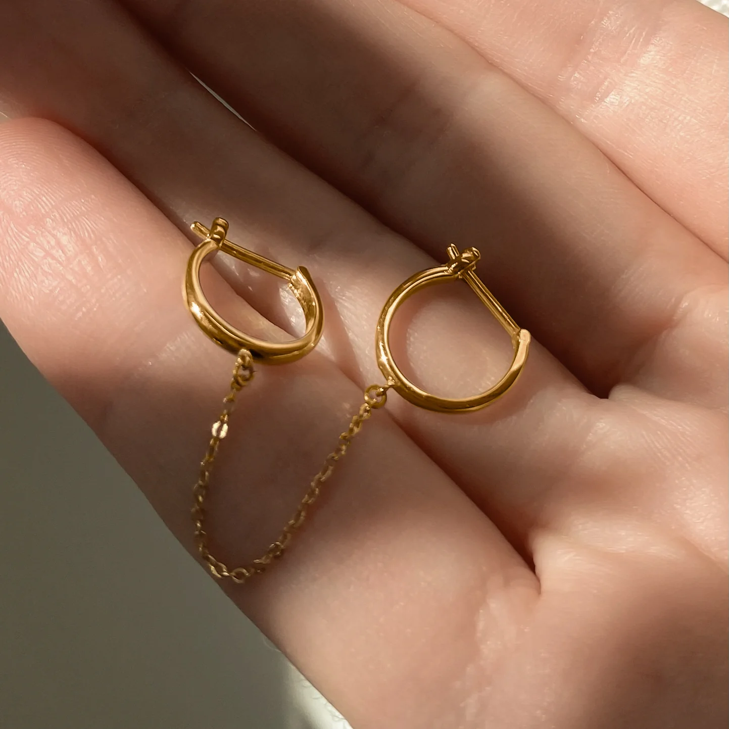 Remi Silver Double Hoop Earrings - Single Side - Image 3