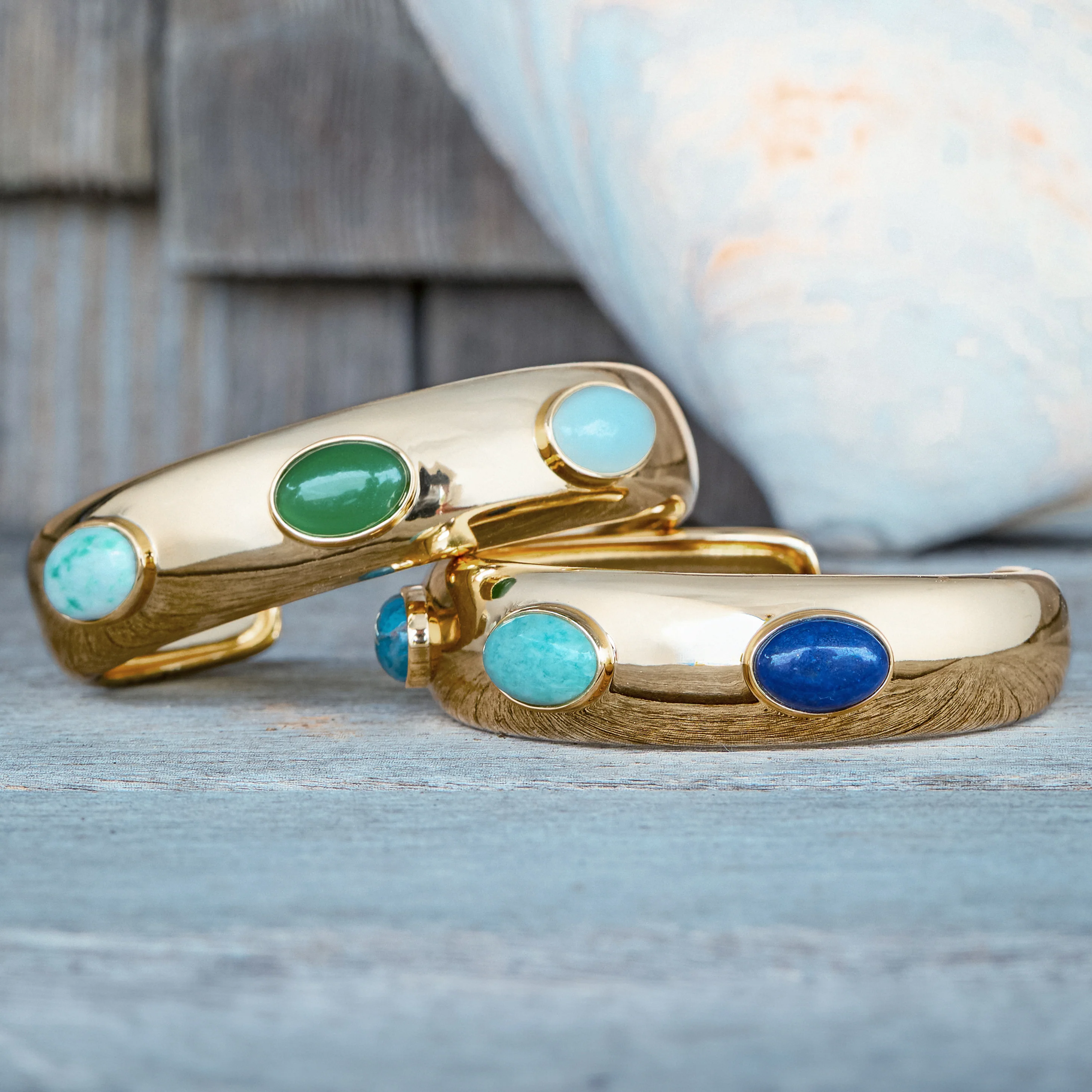 Simone Green Mixed Cuff Bracelet - Image 4