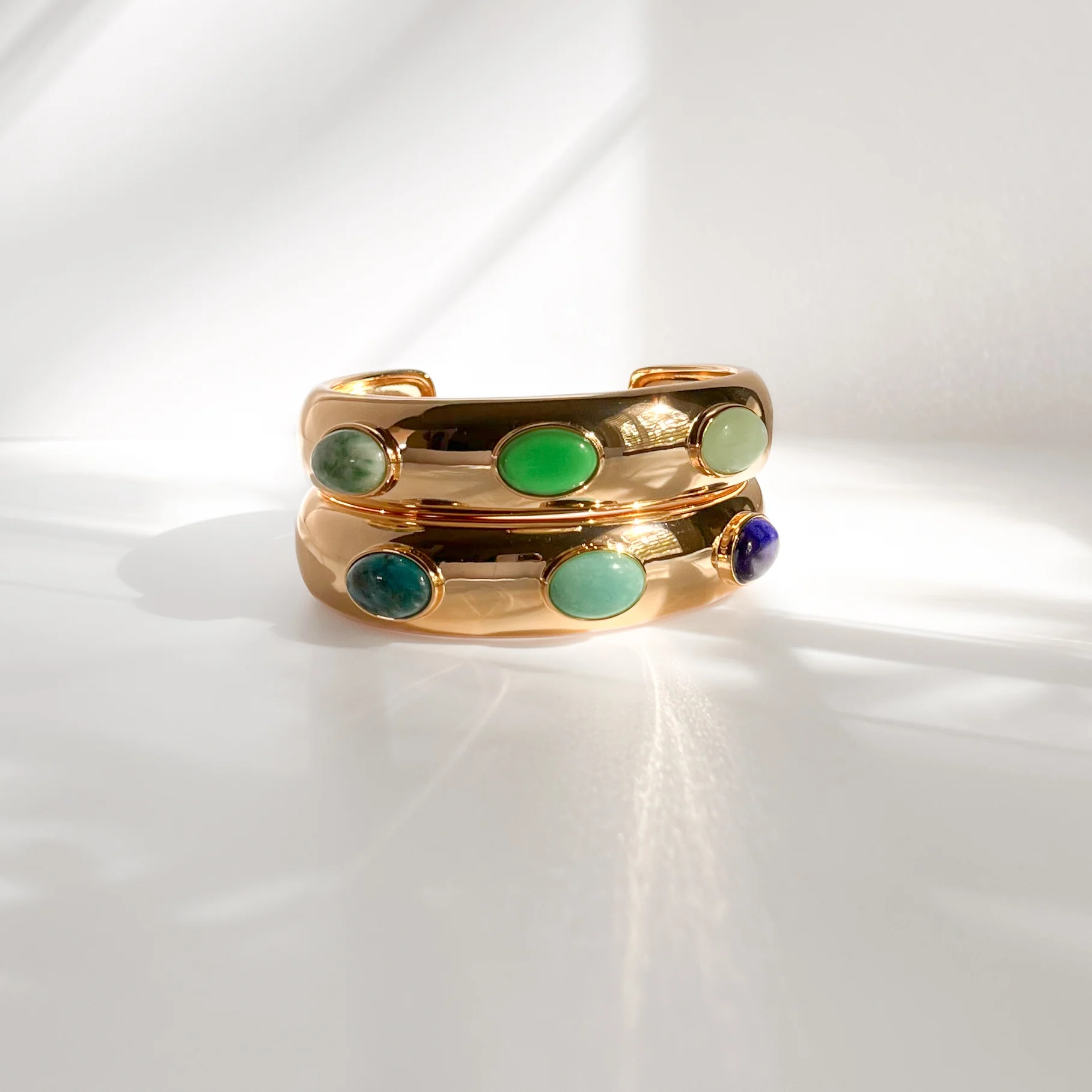 Simone Green Mixed Cuff Bracelet - Image 5