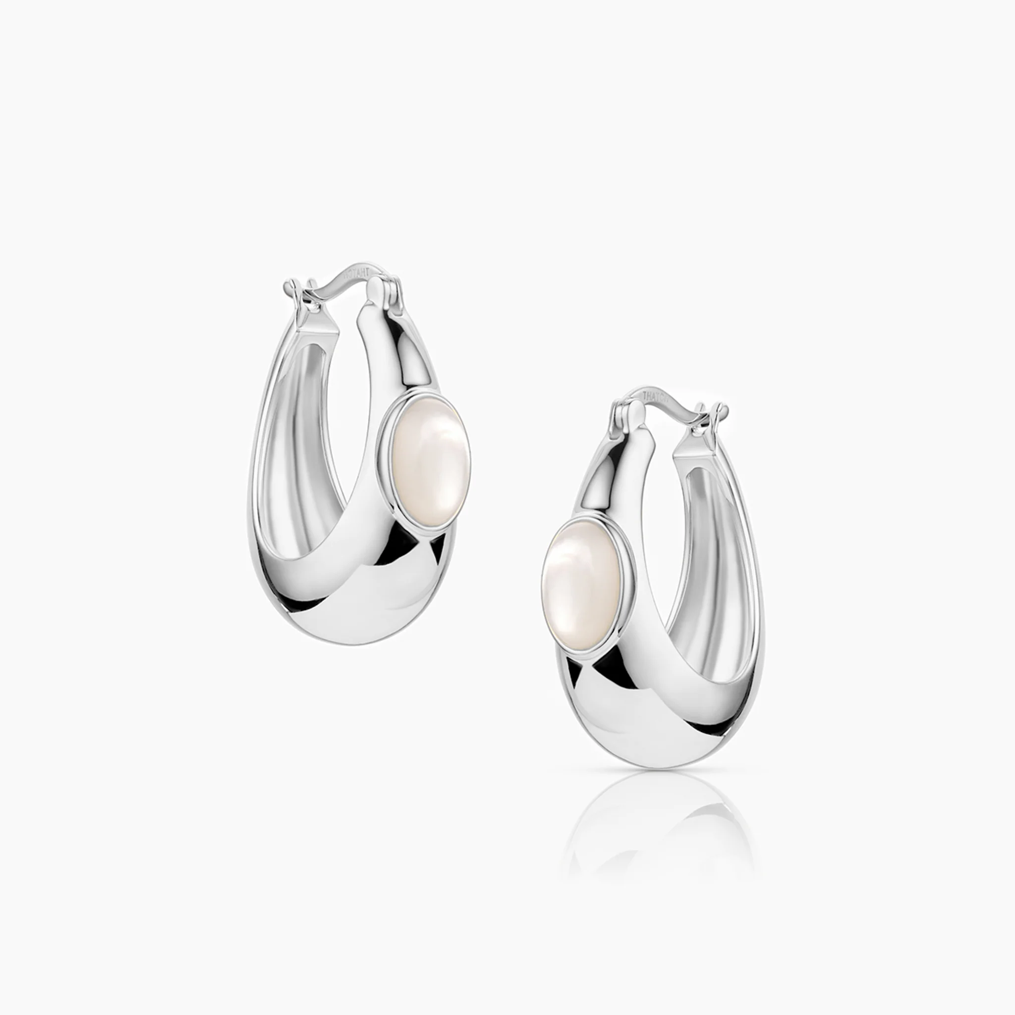 Simone Mother Of Pearl Hoop Earrings - Image 4