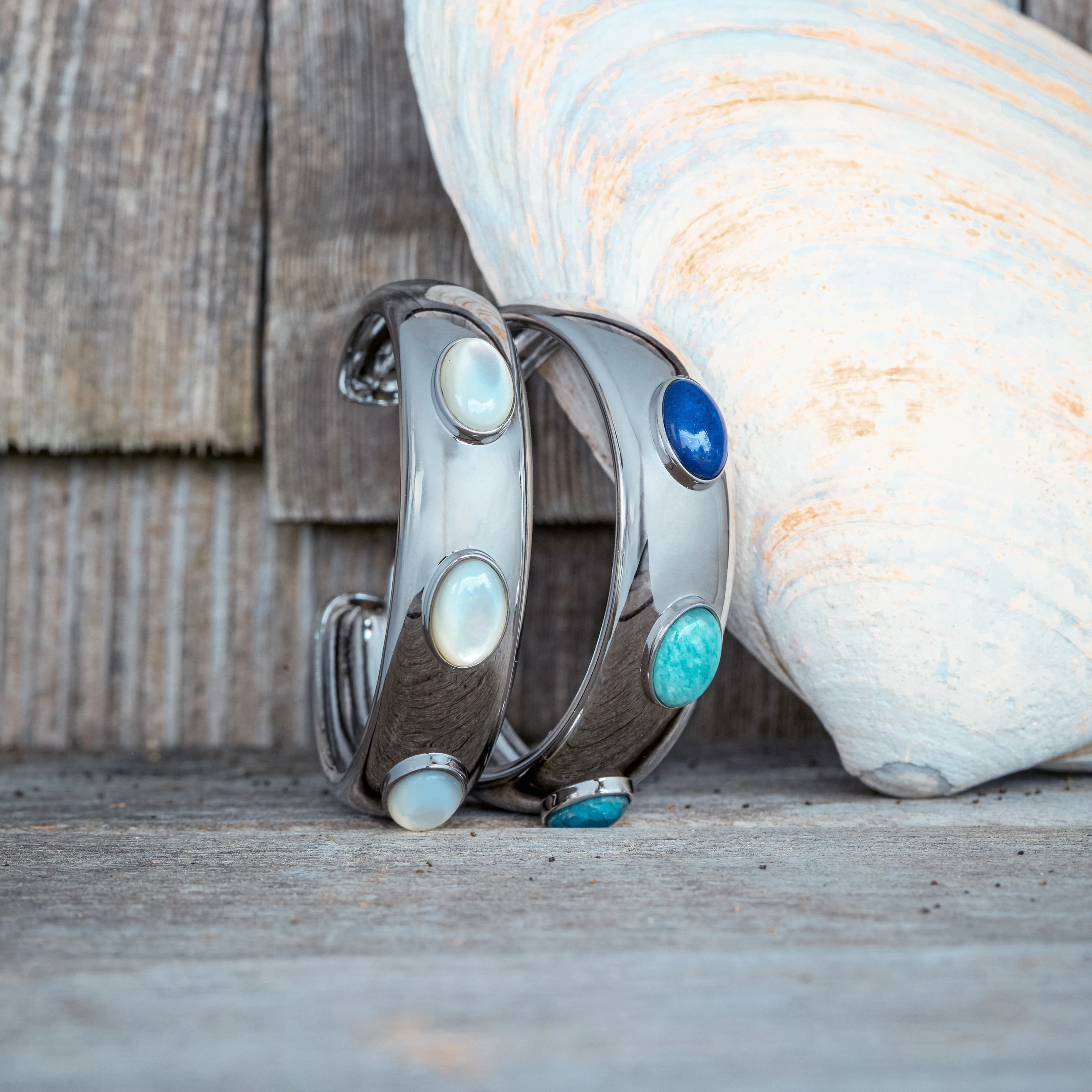 Simone Silver Mother Of Pearl Cuff Bracelet - Image 4