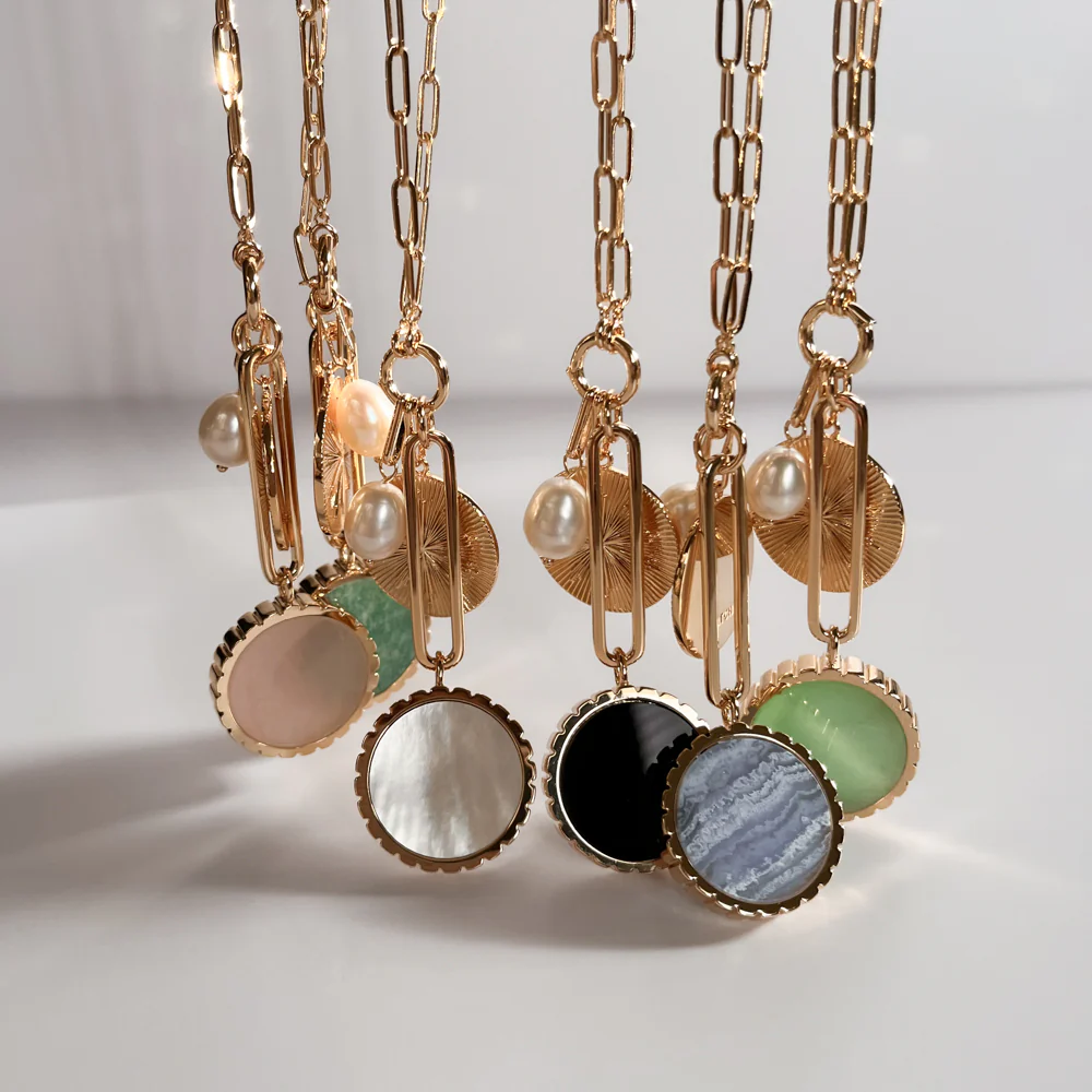 Solario Sundial Mother Of Pearl Necklace - Image 3