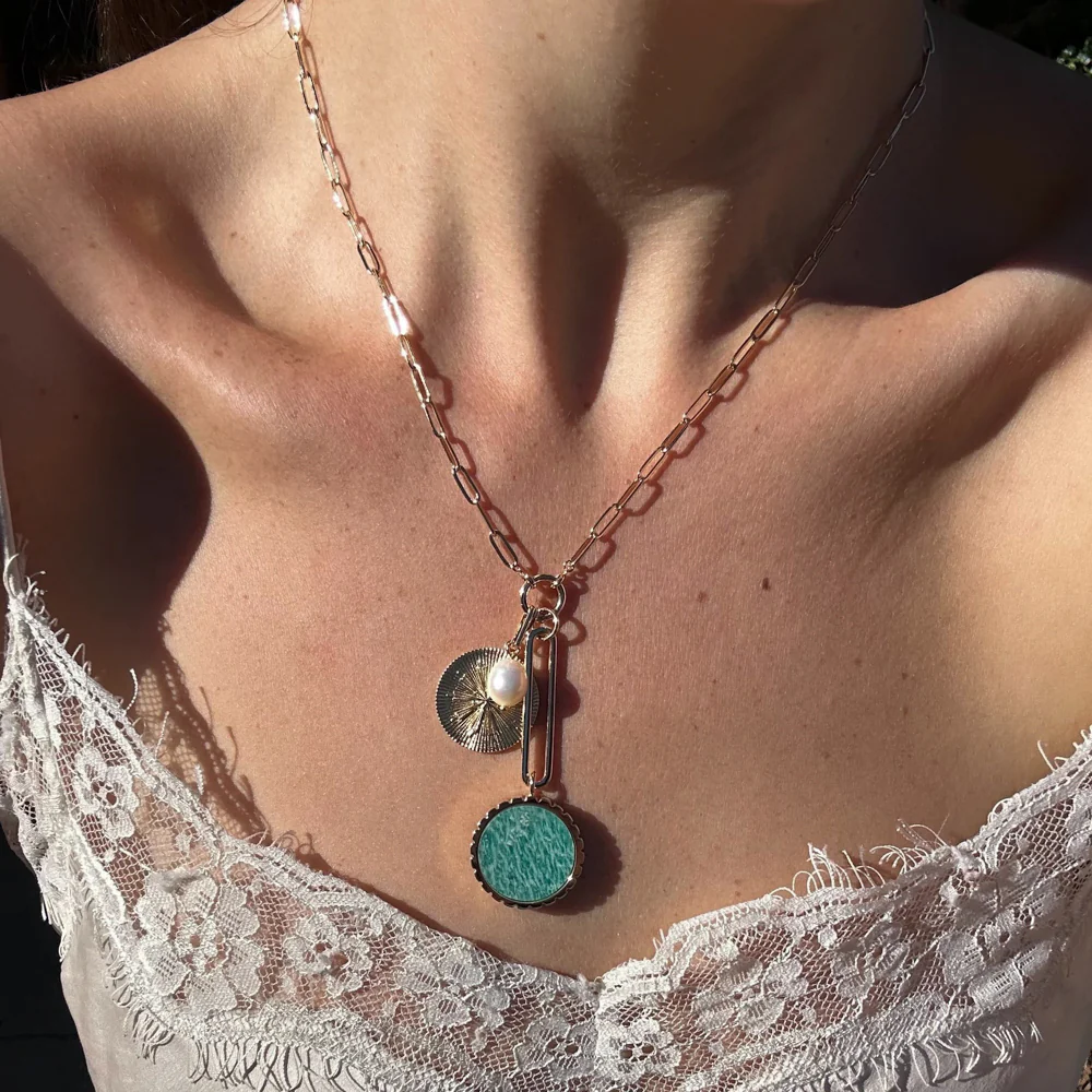 Solario Sundial Amazonite Necklace - Image 4