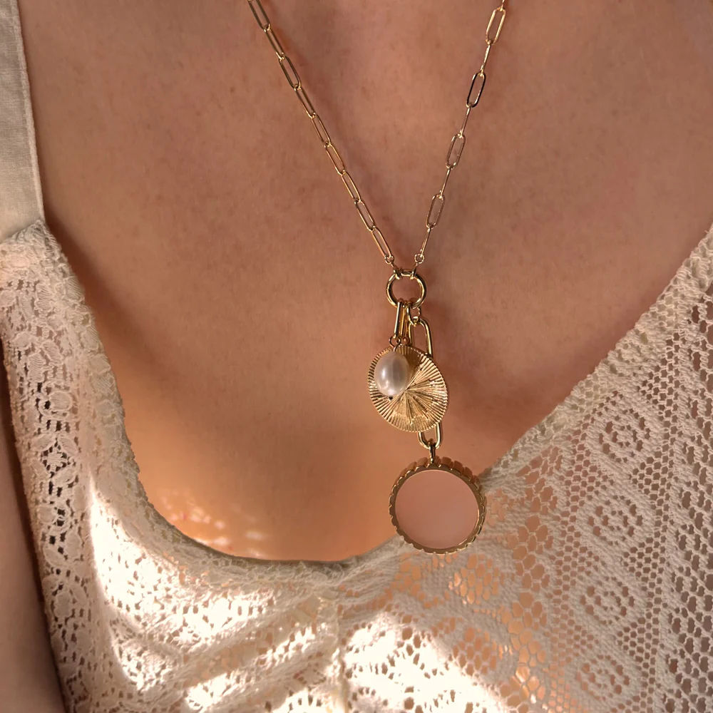 Solario Sundial Pink Jade Necklace - Image 3