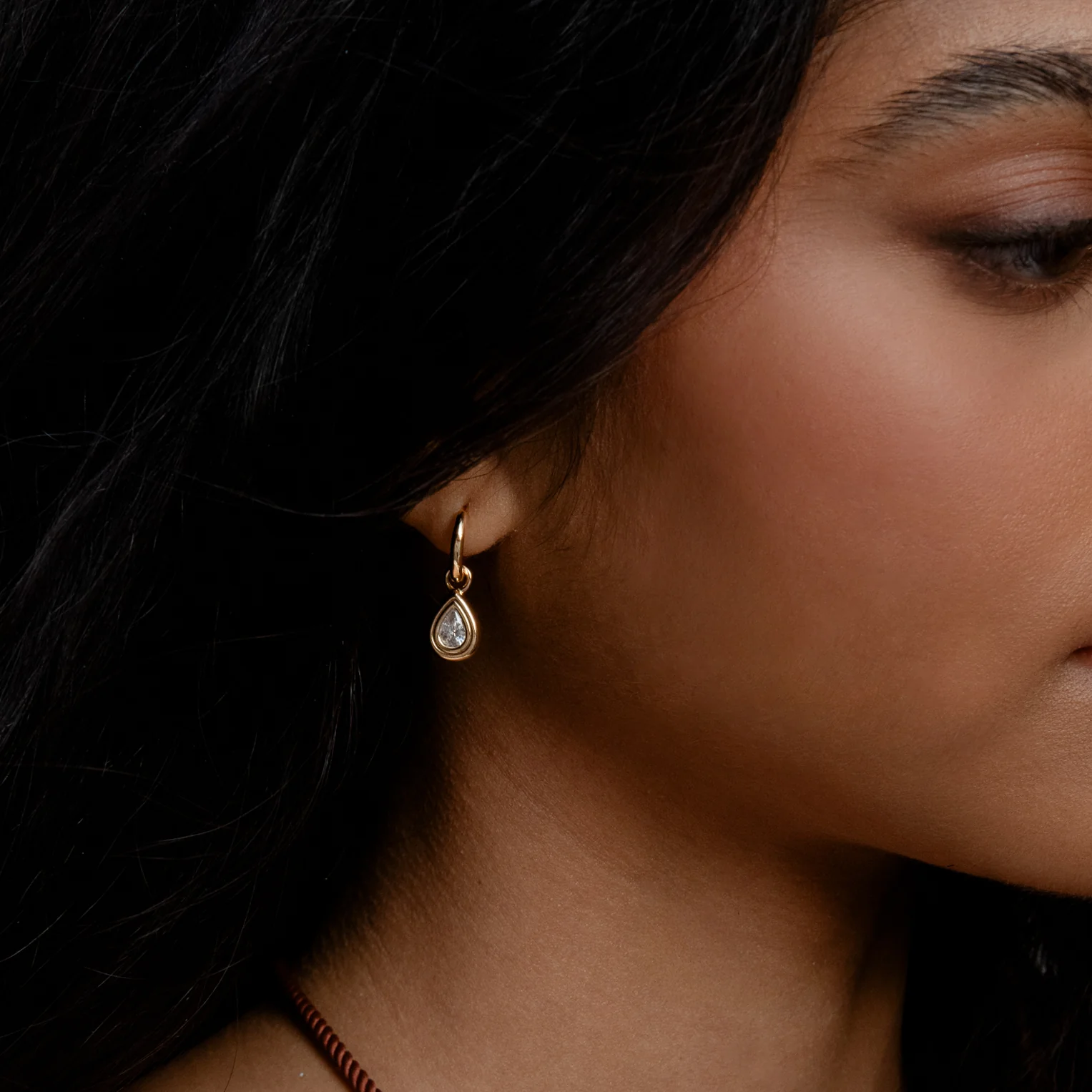 Starlet Teardrop Hoop Earrings - Image 3