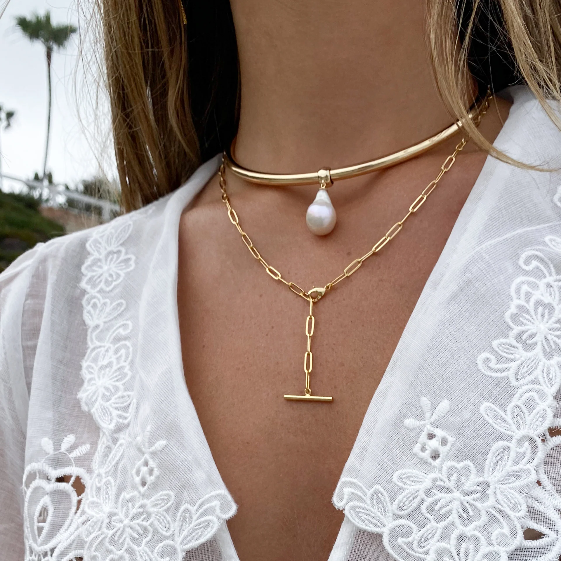 Talia Pearl Choker Necklace - Image 3
