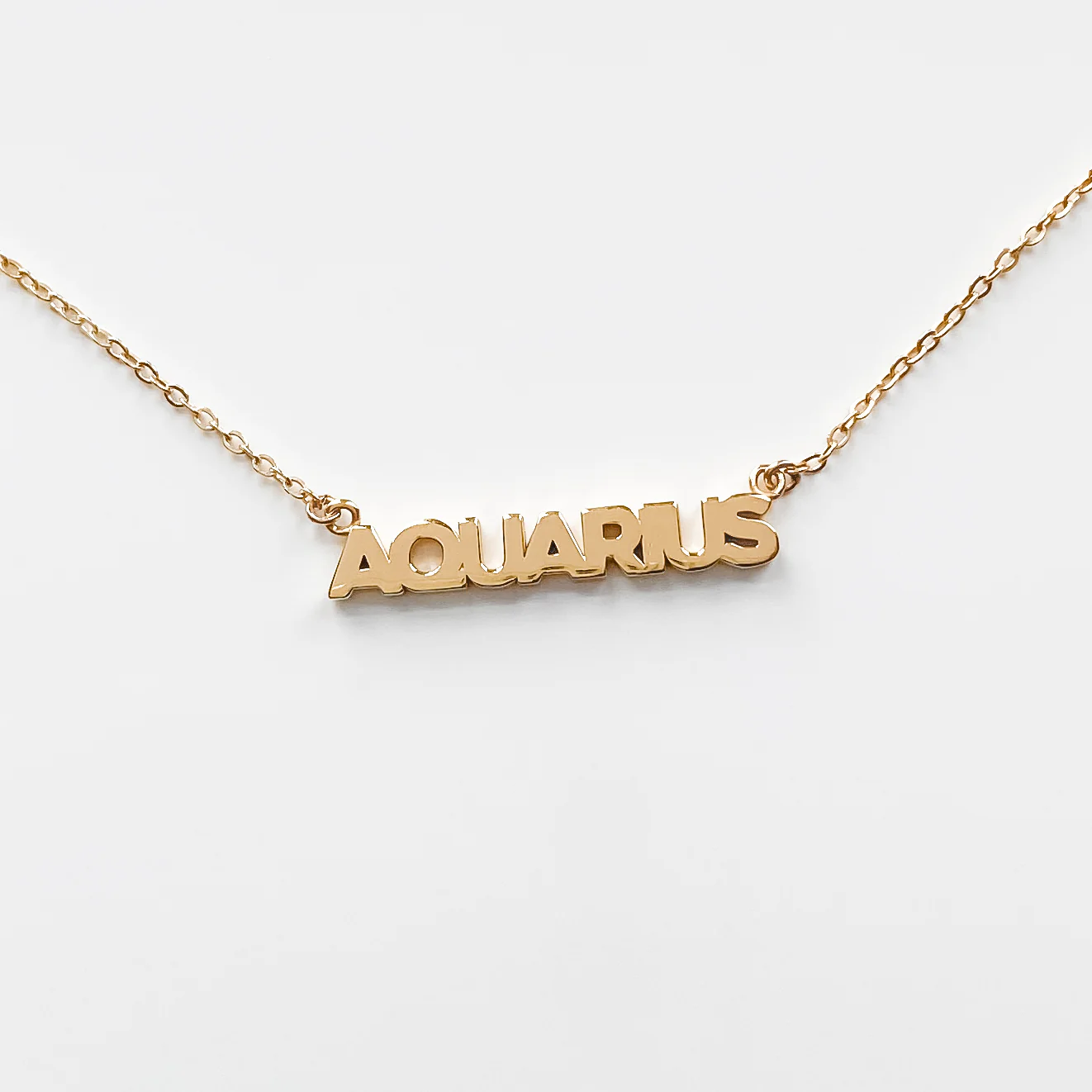 Zodiac Block Font Script Necklace - Image 3