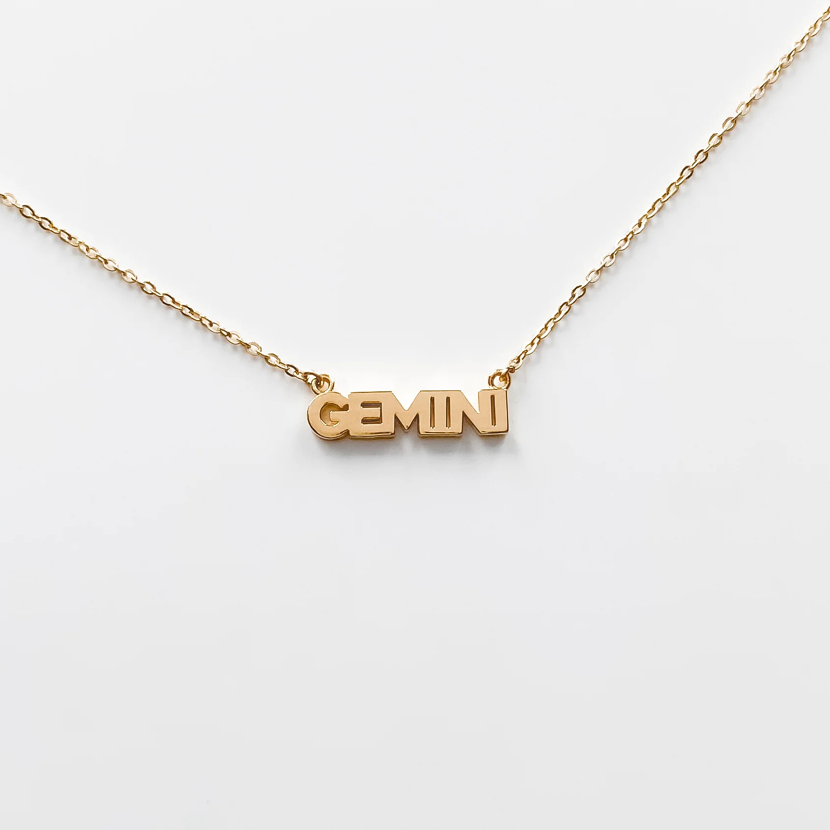 Zodiac Block Font Script Necklace - Image 6